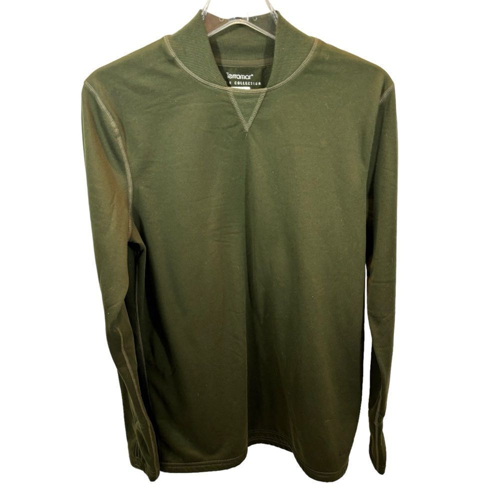 Men’s Terramar Wilder Collection Olive Green‎ Long Sleeve Shirt Size Small